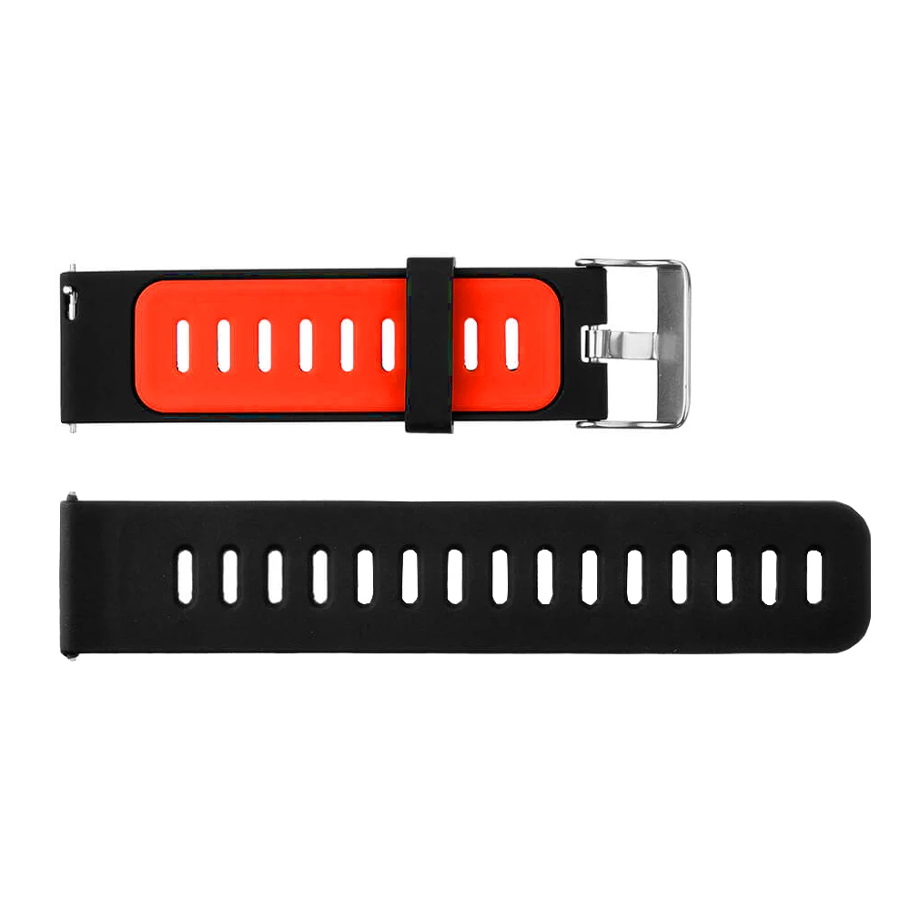 Black Red Soft Silicone Strap For Amazfit GTR 47MM Bracelet For huami amazfit stratos 2 pace Smart Watch Band Dual Color wrist strap 22mm - Цвет: Black Red
