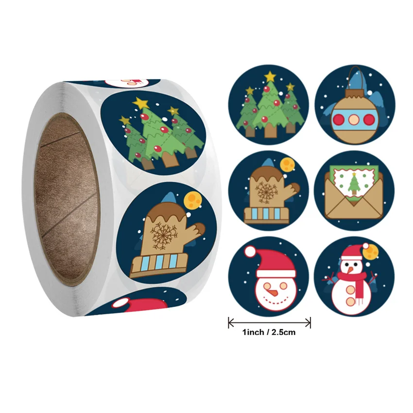 100-500pcs Merry Christmas Handmade Sticker Card Gift Box Package Santa Thank You Stickers Envelope Seal labels New year decor
