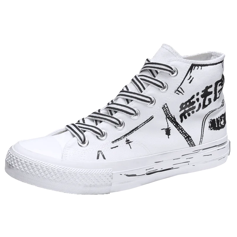 Мужская обувь; Новинка года; модная повседневная Молодежная обувь с высоким берцем; Мужская трендовая дышащая парусиновая обувь; мужские кроссовки; YGb-79984