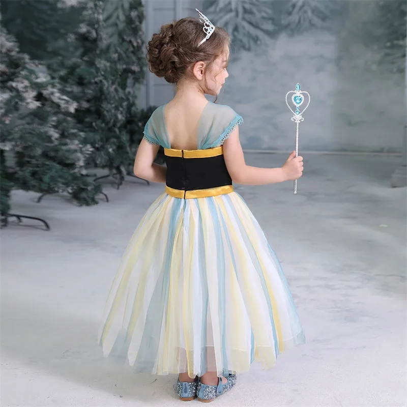 Карнавальное платье для девочек на Хэллоуин, Маскарадные костюмы Анны и Эльзы, зимние платья принцессы с длинными рукавами, Фантазийная детская одежда