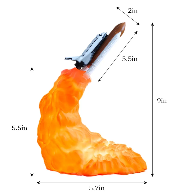 3D печать космический челнок ночные огни Аэрокосмическое украшение сменный светодиодный фонарь ракета перезаряжаемый мяч освещение дропшиппинг - Испускаемый цвет: other