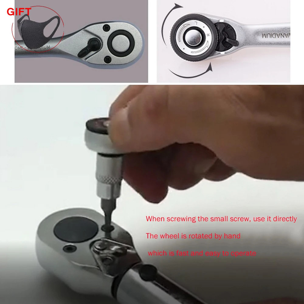 

38pcs Ratchet Wrench Socket Bit Mini Combination Hardware Tool Set S2 Extension Drill Bits Red Gray Ratchet Wrench Power Tools