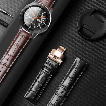 

Leather WatchBand for Samsung Galaxy Watch 3 Active 2 Gear S3 Classic Frontier for amazfit gtr stratos size 16mm 18mm 20mm 22mm
