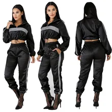 Sport Sweatshirt Suit Fashion Women's Glittered Long Sleeve Hooded Pullover T-Shirt Pants Sports Set Streetweaer Clothing
