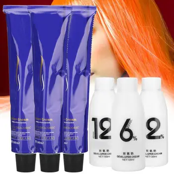 

Hair Dye Cream Peroxide Dyeing Coloring Cream Hairstyle Tool (100ml + 120ml) Hair Color Wax salon Hair Coloring unisex wax a