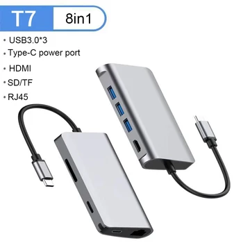 

Hdmi Usb 3.0 Pd Sd/tf Card Reader Type C Hub Hdmi Converter 8 In 1 Type C To Multiport Dongle For Notebooks 5gbps