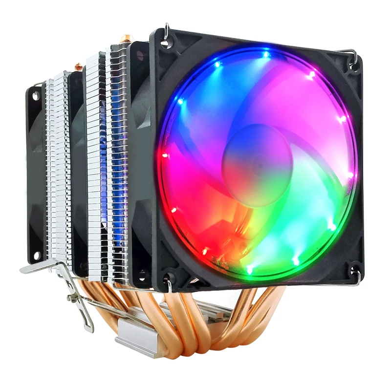 Skup SNOWMAN 6 rury cieplne chłodnica procesora RGB 90mm PWM 4Pin PC cichy dla Intel LGA 775 1150 1151 1155 1366 AMD AM2 AM3 AM4 wentylator chłodzący cpu