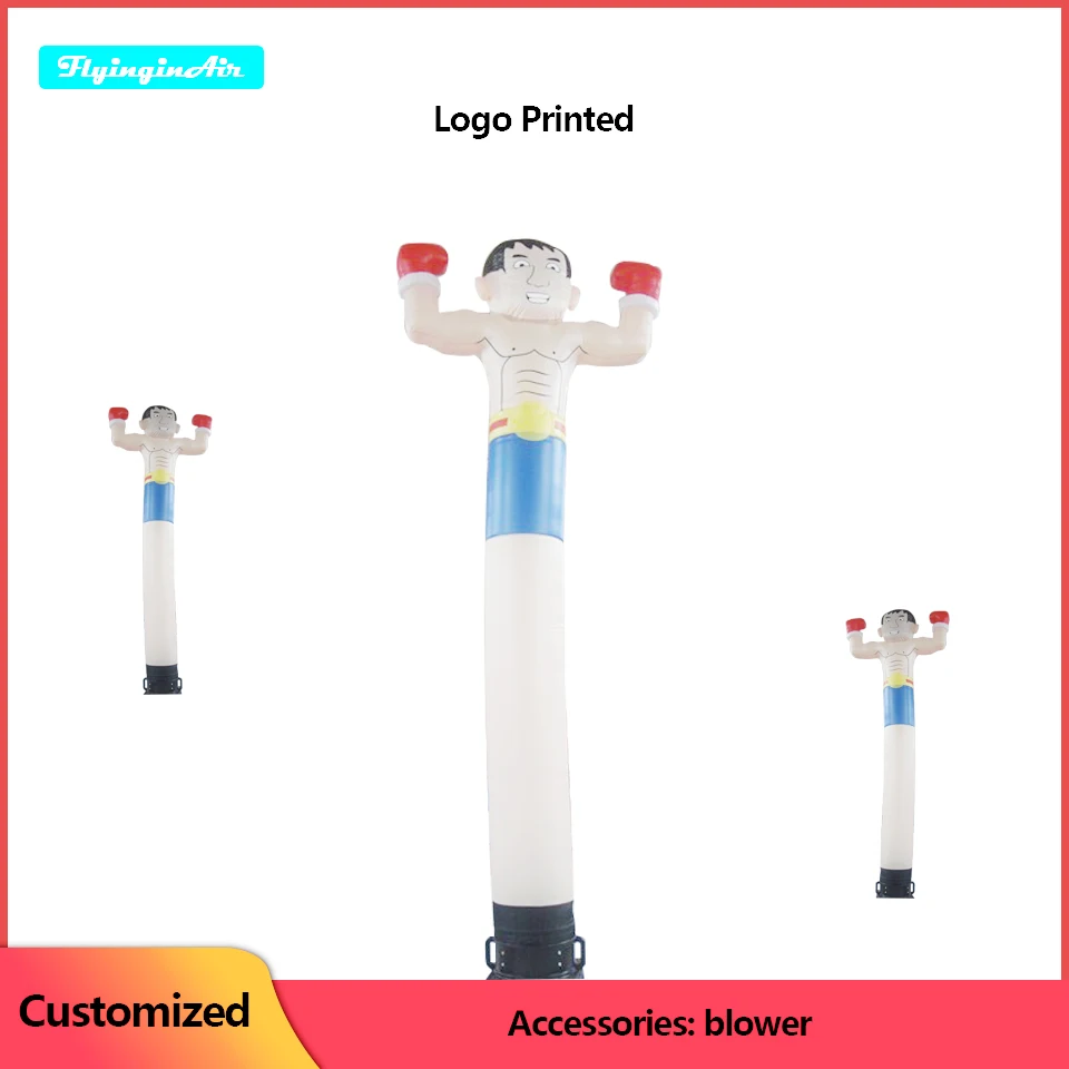 

Пользовательская надувная реклама трубка бокс парня и формирующая листы для кровли 4 м воздуха мышечная танцовщицы для настоящих мужчин; Мужские воздушный шар с вентилятором для тренажерного зала для праздника