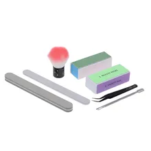 7-в-1 лак для ногтей гель для снятия Набор инструментов с Кисть для ногтей Шлифовальные Файлы зажимы толкатель пинцет 4 способа буферный блок лак для ногтей