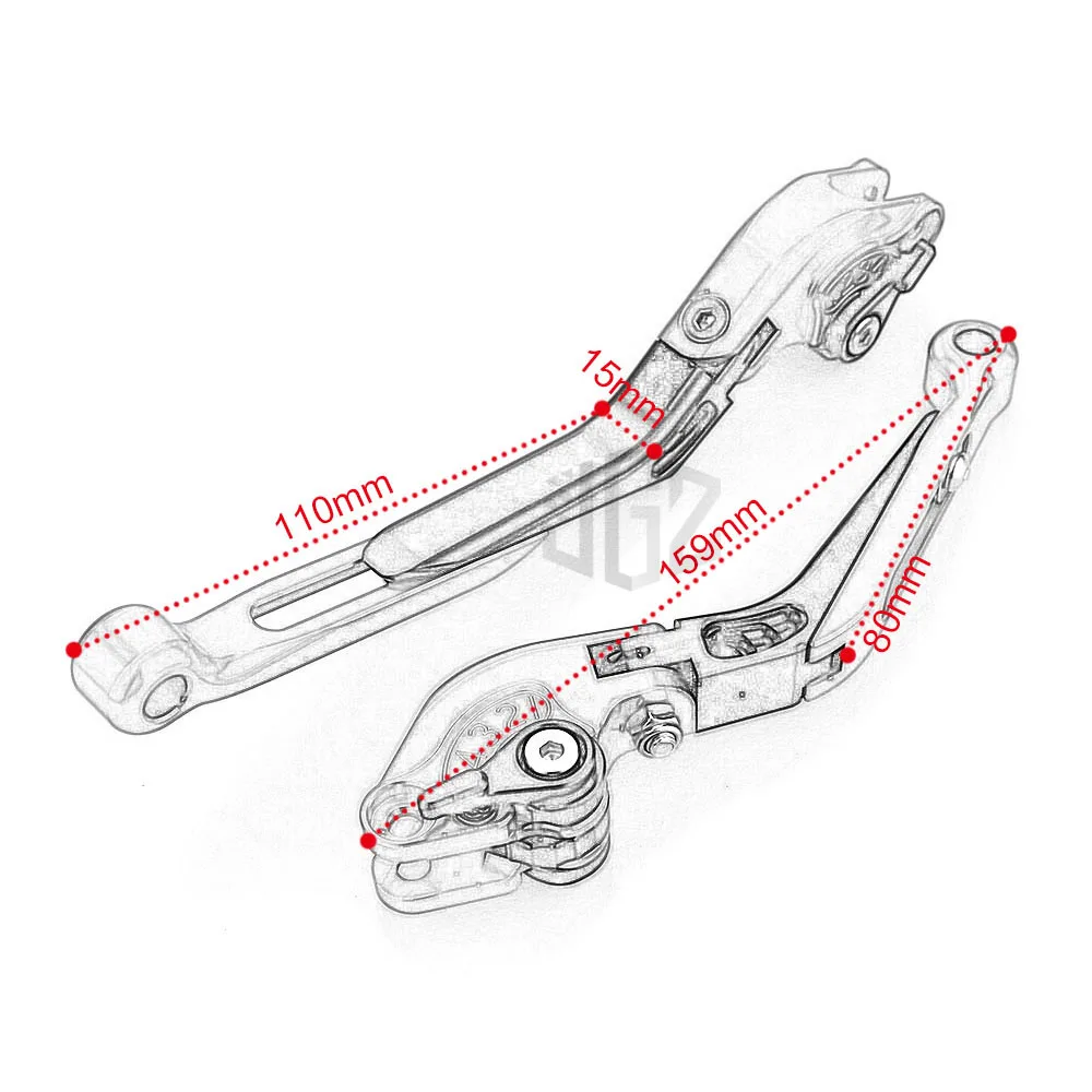 2pcs Motorcycle Brake Handle Lever CNC Aluminum Clutch Brake Levers Modified for YAMAHA YZF R15 V3 2013