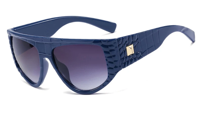 blue frame Женские солнцезащитные очки Peekaboo с большой толстой оправой, большие, черные, белые, солнцезащитные очки для женщин uv400, подарочные товары для женщин - Цвет линз: blue frame