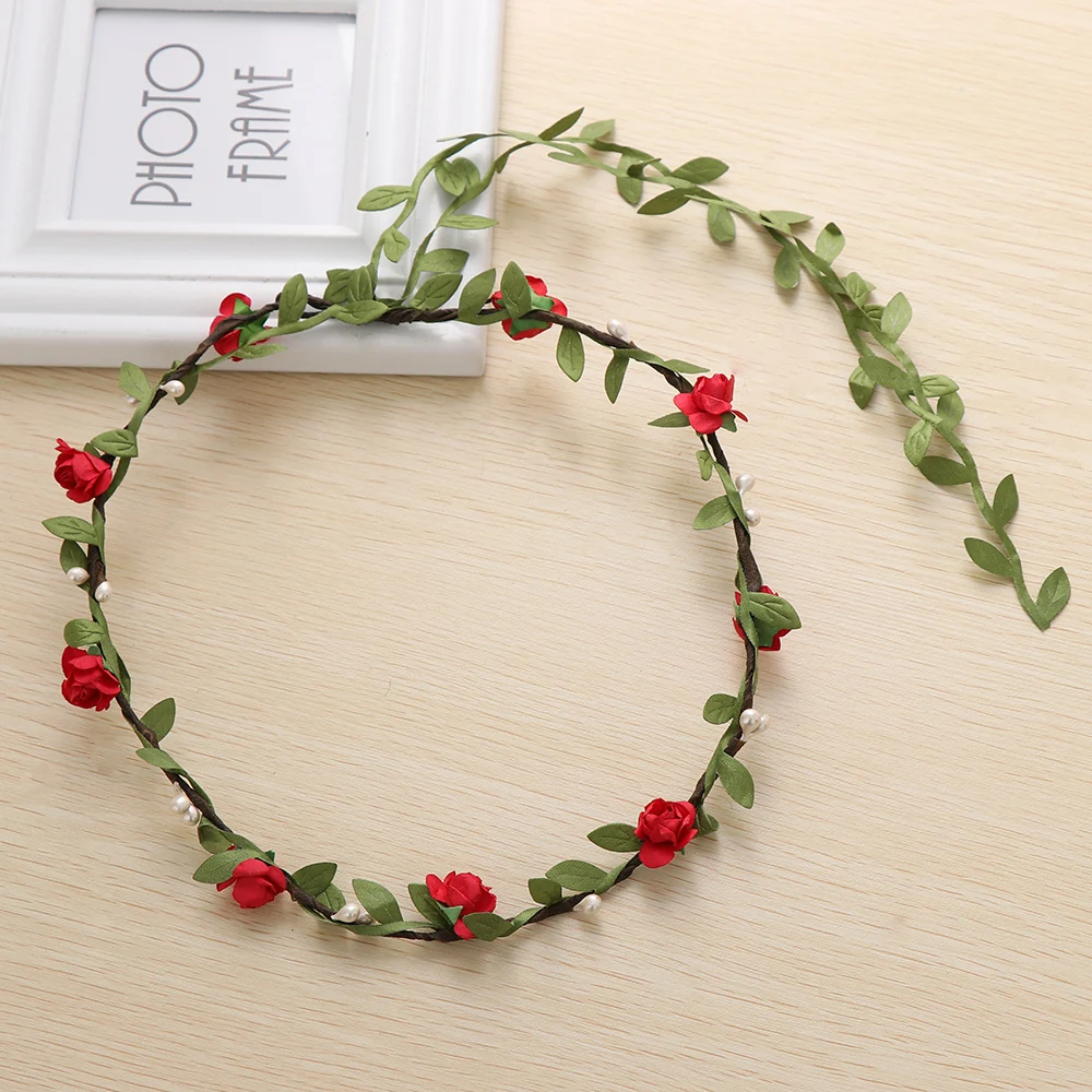1PC Bohemian Style Bridesmaid Garland Adjustable Bride Flower Headbands Cute Women Headdress Hairdressing Decoration Tools