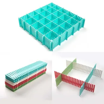 

2pcs Plastic Drawer Storage Divider Plate DIY Grid Drawer Adjustable Separator Divider Cabinet Grid Storage Organizer Clapboard