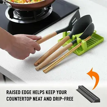 

B-Spatula Holder Spoon Rest Holder Utensil Organizer Storage Shelf Tableware Holder Draining Rack Heat Resistant Cooking Tools