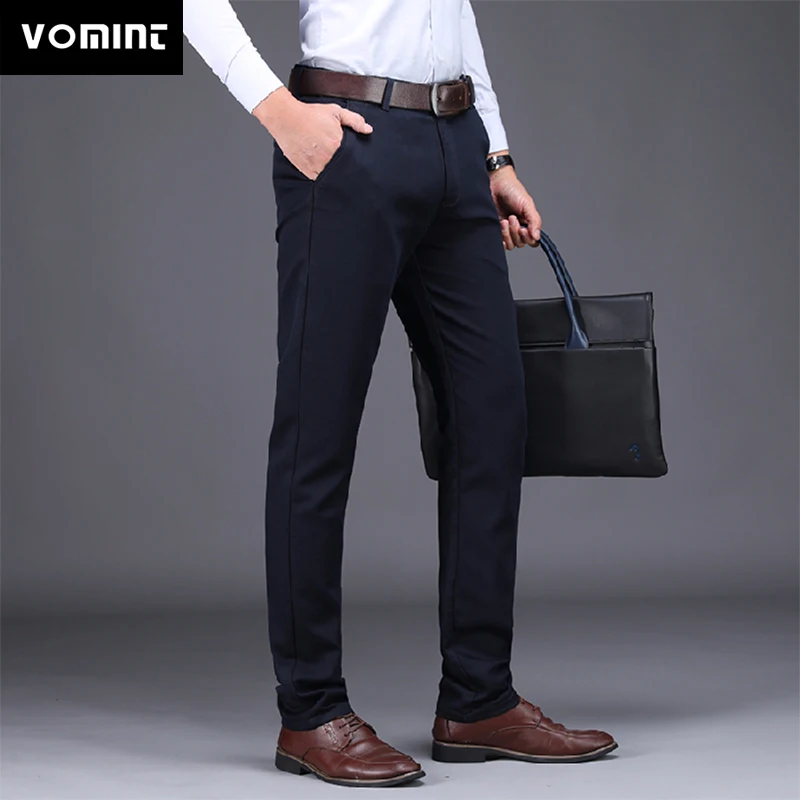 Мужские Стрейчевые брюки VOMINT деловые повседневные хлопковые длинные прямые