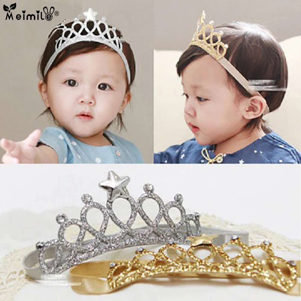 

Meimile elastic hair bands for baby girls hair accessories with crown hair holders rubber band brithday gifts