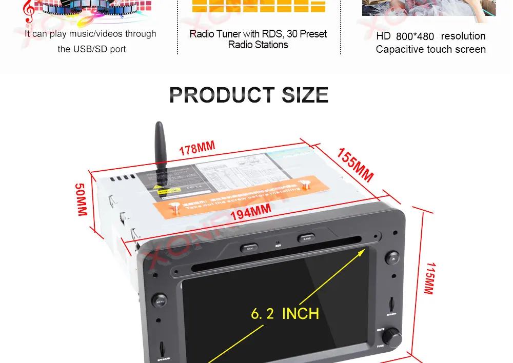 Sale Xonrich 1 Din Auto Radio Android 9 For Alfa/Romeo/Spider/Brera/159 Sportwagon RAM 4G Car Multimedia Video DVD Player GPS USB DVR 20