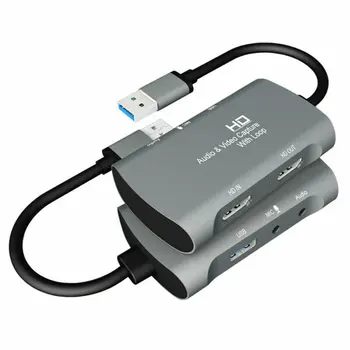 

USB3.0 to Dual HDMI Video Capture Card 4K 1080P 60FPS for PS4 Game Video Audio Live Streaming Audio 4 In 1 System Compatible