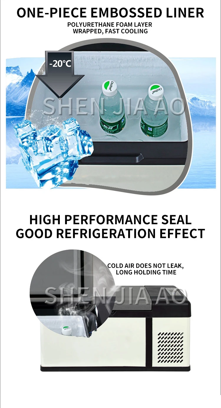 15L compressor DC car refrigerator Fast icing freezing small refrigerator 12V/24V/220v truck/car/home use mini portable fridge