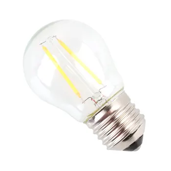 

E27 G45 2W LED Bright Powerful Filament Bulb Transparent Glass Light AC220-240V