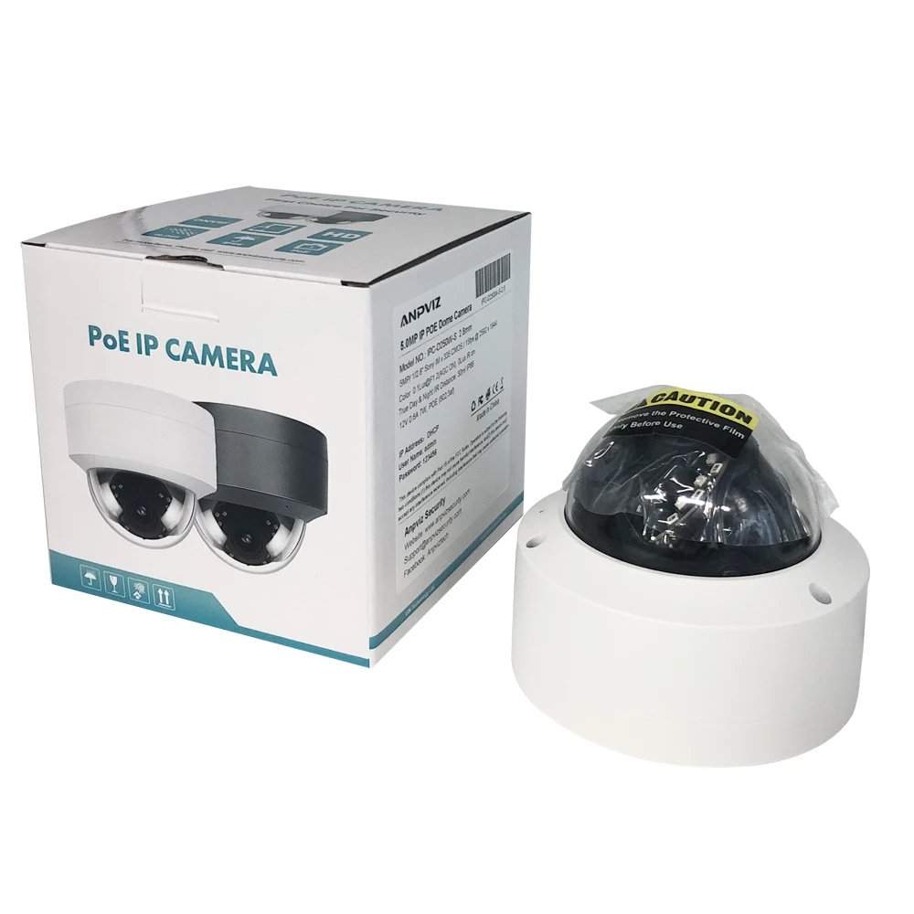IP камера Anpviz H.265 PoE 5 Мп HD наружная ИК 30 м ночное видение аудио купольная