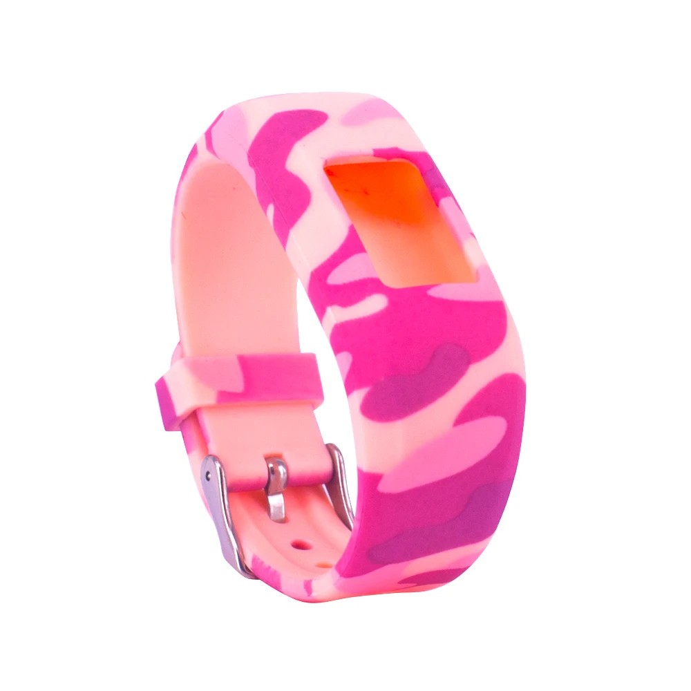 Camouflage pink Для Garmin Vivofit JR/JR2 детский умный браслет с камуфляжным милым силиконовым ремешком мягкий резиновый браслет с металлической пряжкой - Цвет: Camouflage pink