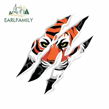 

EARLFAMILY 13cm x 12.2cm for Paw Print Tiger Ferocious Windows Personality Anime Car Stickers Windshield Motorcycle Graphics