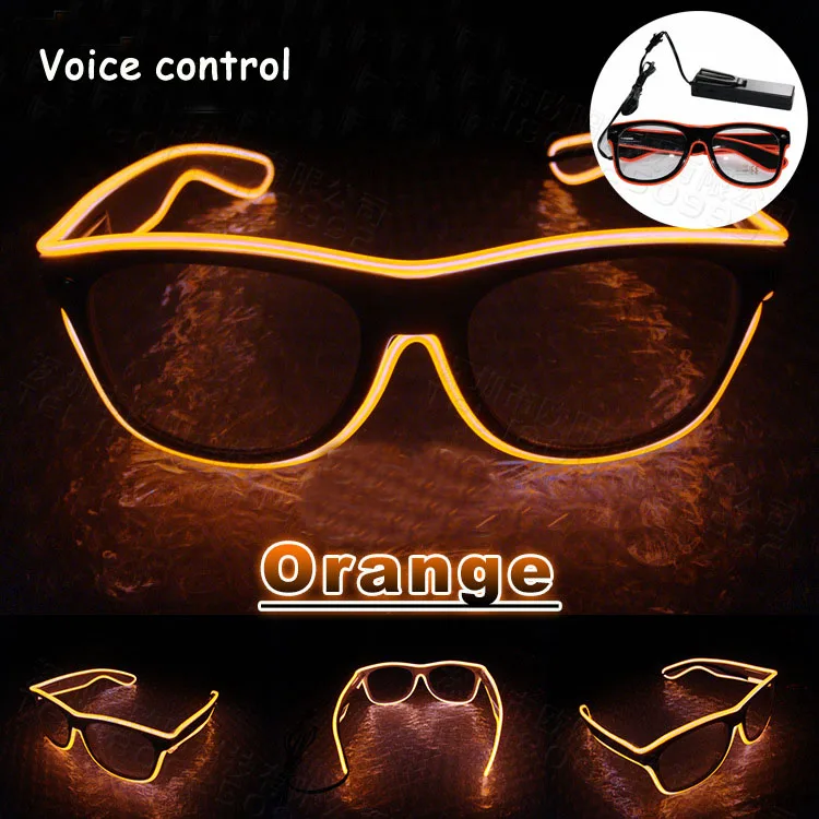 B-orange Светящиеся провода светодиодный очки светящиеся вечерние декоративный светильник ing классический подарок яркий светодиодный светильник вечерние солнцезащитные очки - Цвет: B-orange