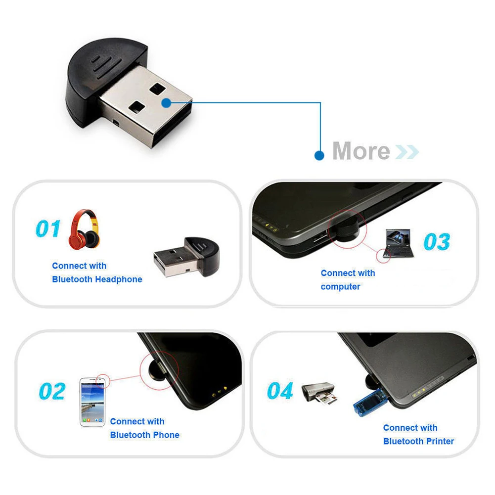 Мини USB Bluetooth V2.0 Ключ адаптер беспроводной приемник для ПК ноутбук компьютер