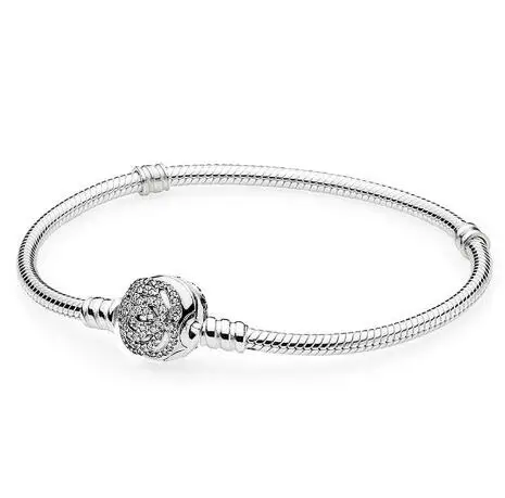 925 пробы серебряный браслет, ограниченная серия, Очаровательная Роза, заколка, браслет, подходит для шарма из бисера, модные ювелирные изделия