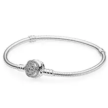 925 пробы серебряный браслет, ограниченная серия, Очаровательная Роза, заколка, браслет, подходит для шарма из бисера, модные ювелирные изделия