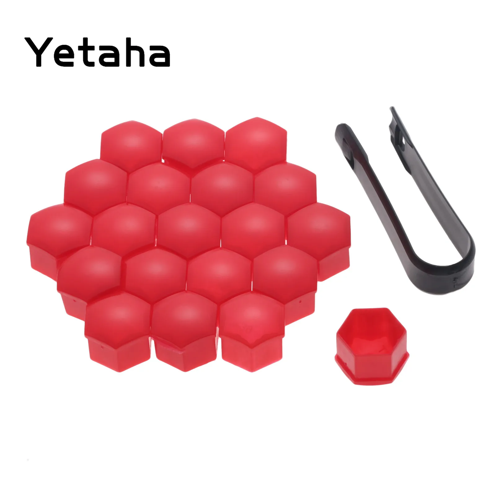 Yetaha 20Pcs Car Wheel Screw Covers 17 19 21mm Auto Tyre Nut Caps With Removal Tool Bolt Rims Special Socket Car Styling Black