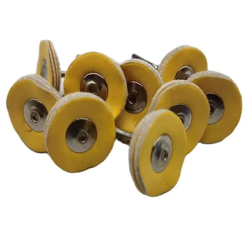 10pcs/bag Dental Laboratory Mounted Polishing Brush Wheel Leather Buff