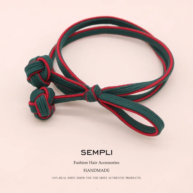 Sempli High Quality Elastic Band Tight Durable Gums for Woman Girls Strong Sweet Hair Bands Christmas Rubber Bands Accessories Green