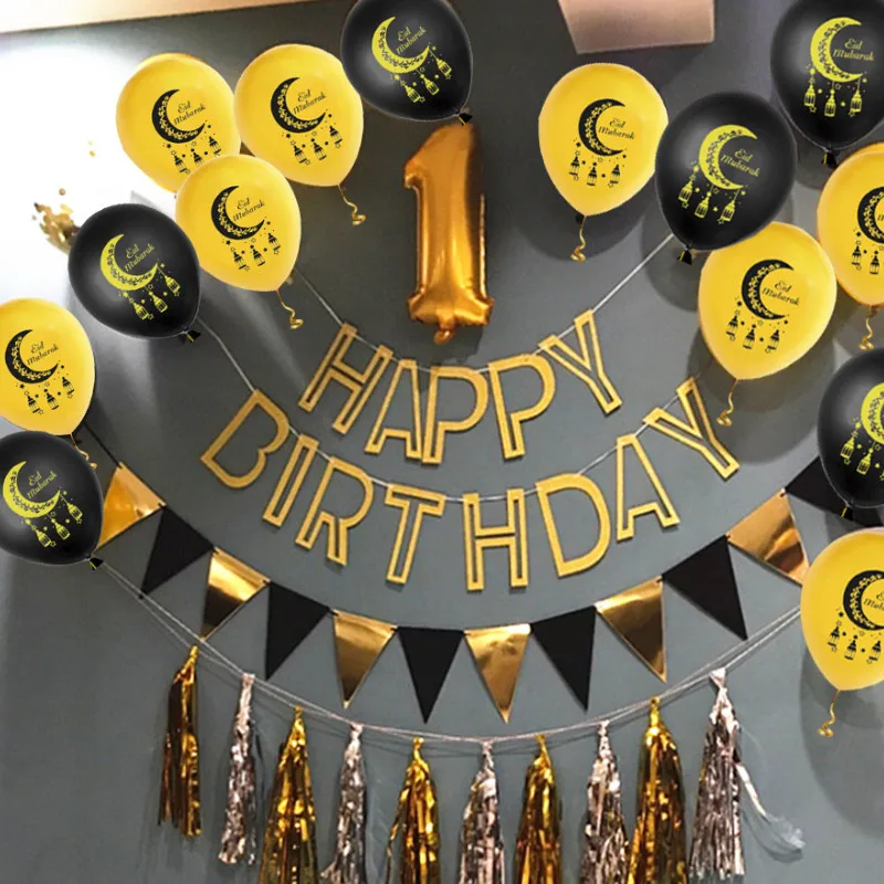 10 шт. алюминиевая пленка блестками латексный воздушный шар черный замок печатных