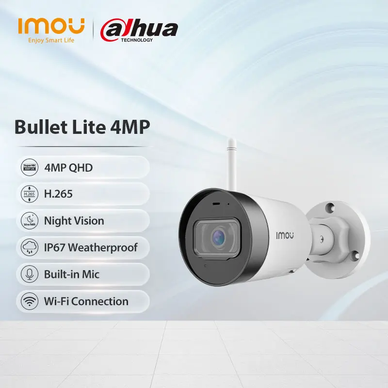 Dahua imou Bullet Lite 4mp уличная Wifi камера видеонаблюдения 1080P H.265 ночное видение