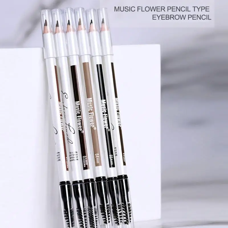 Music Flower 6Color Natural Lasting Eyebrow Pencil Waterproof Not Blooming Microblading Fine Sketch Eye Brow Pen Makeup TSLM1 | Красота и