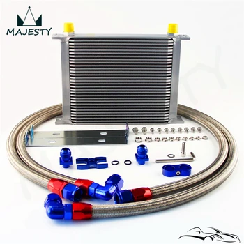 

30 Row 248mm AN10 British Oil Cooler Kit w/ Brackets Fits For BMW E36 Euro E82 E9X 135/335 E46 M3 E90 E92 Black/Silver