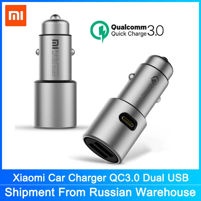 Xiaomi Car Charger QC 3.0 Dual USB Quick Charge 5V/3A 9V/2A Mi Car