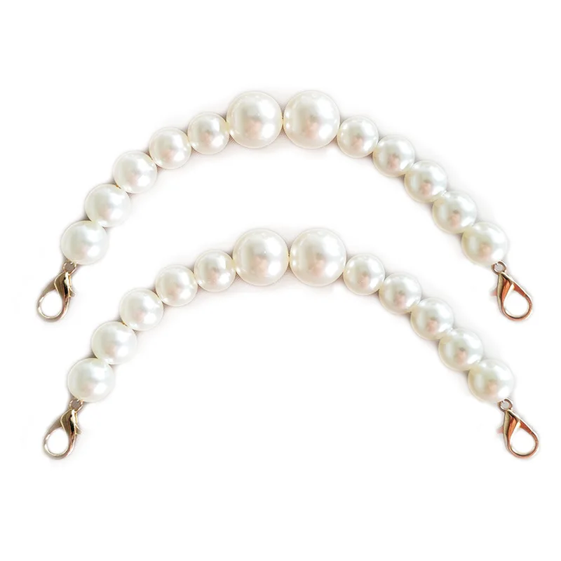 Bag-Accessories Chain Straps Short-Bag Purse-Handle Beaded Shoulder-Belt Pearl Diy Cute
