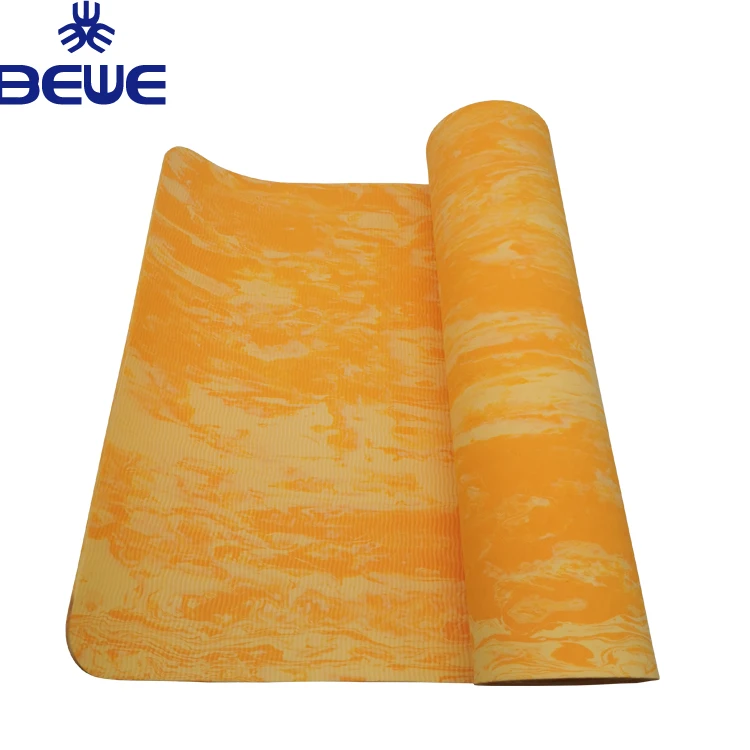 

Customized Fitness Gym Exercise Cheap Safe Non-slip 6mm Orange Yoga Mat TPE ECO
