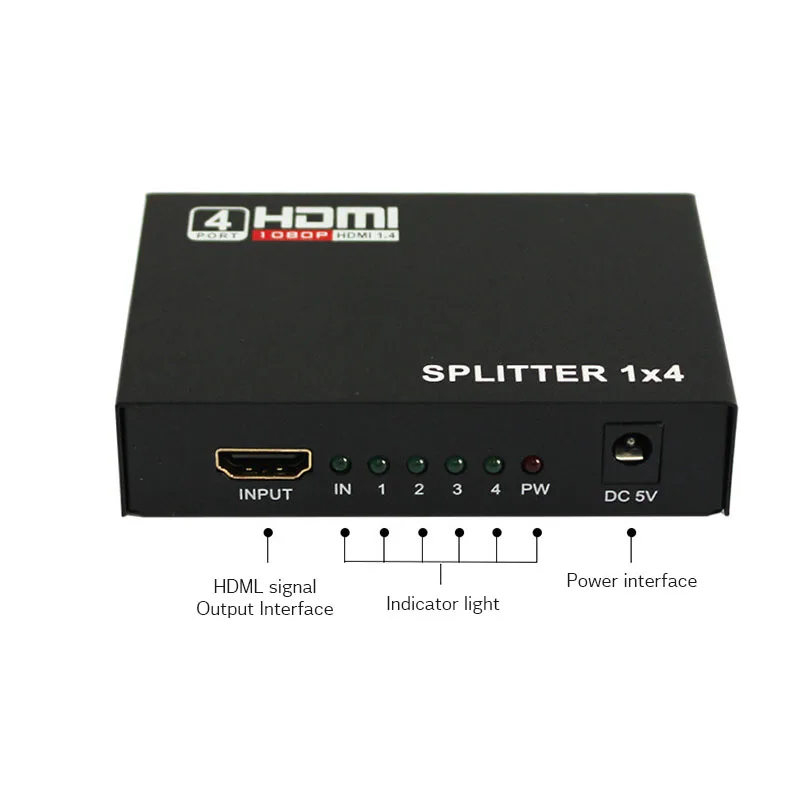 4K HDMI сплиттер HD 1080P видео HDMI переключатель выключатель HDMI делитель 1x4 усилитель видеосигнала двойной дисплей для HDTV DVD PS3 Xbox