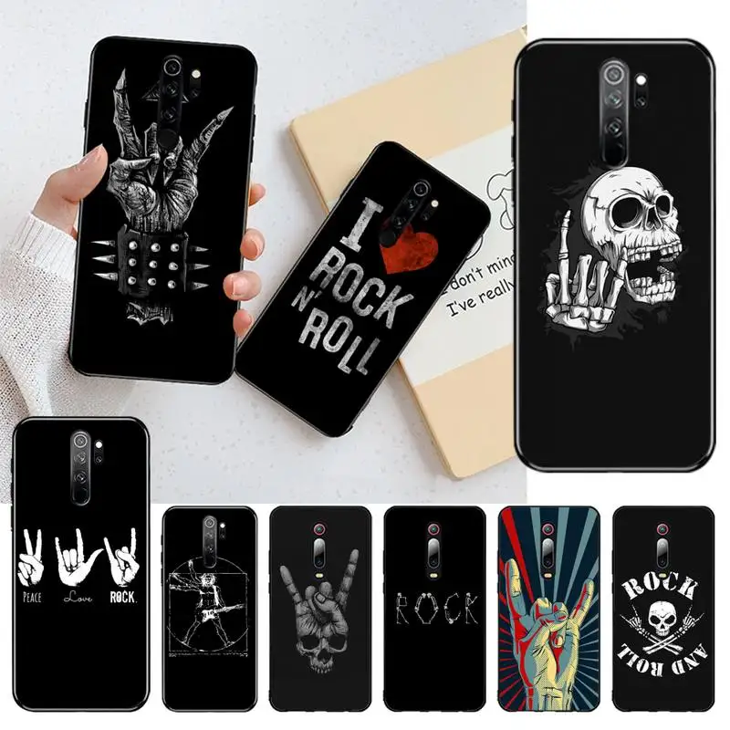CUTEWANAN Rock roll skull Black TPU Soft Phone Case Cover for Redmi Note 9 8 8A 8T 7 6 6A 5 5A 4 4X 4A Go Pro | Мобильные телефоны