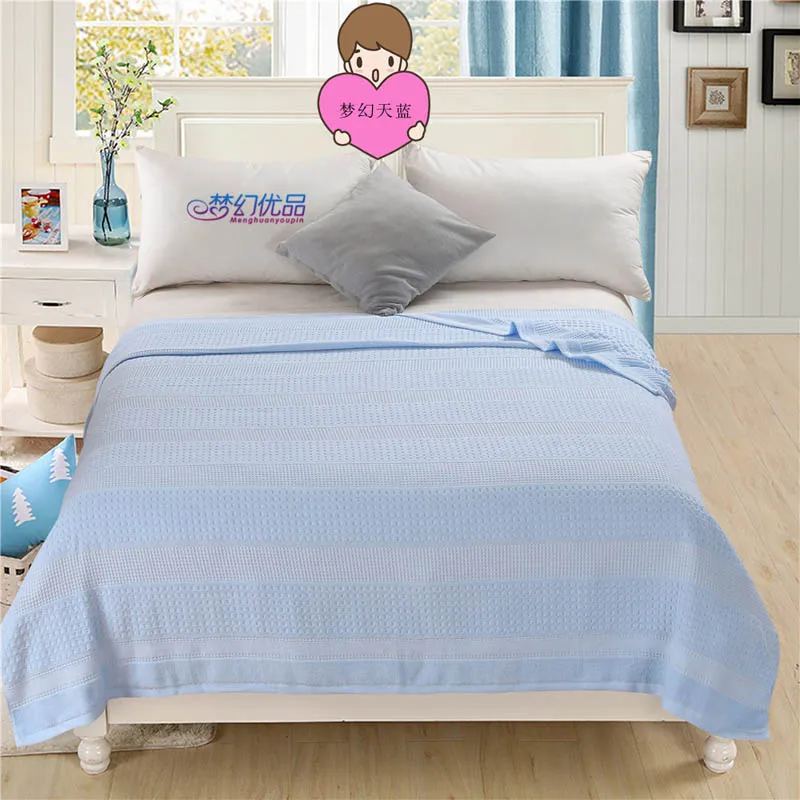 light blue style B Хлопковое жаккардовое полотенце с нитью, одеяло для взрослых и детей, мягкое дышащее покрывало, постельное белье, летнее покрывало s на диван/кровать - Цвет: light blue style B