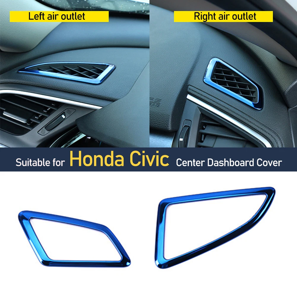 For Honda CIVIC 2016-2018 Brushed Steel Console Dashboard panel Cover Trim *3