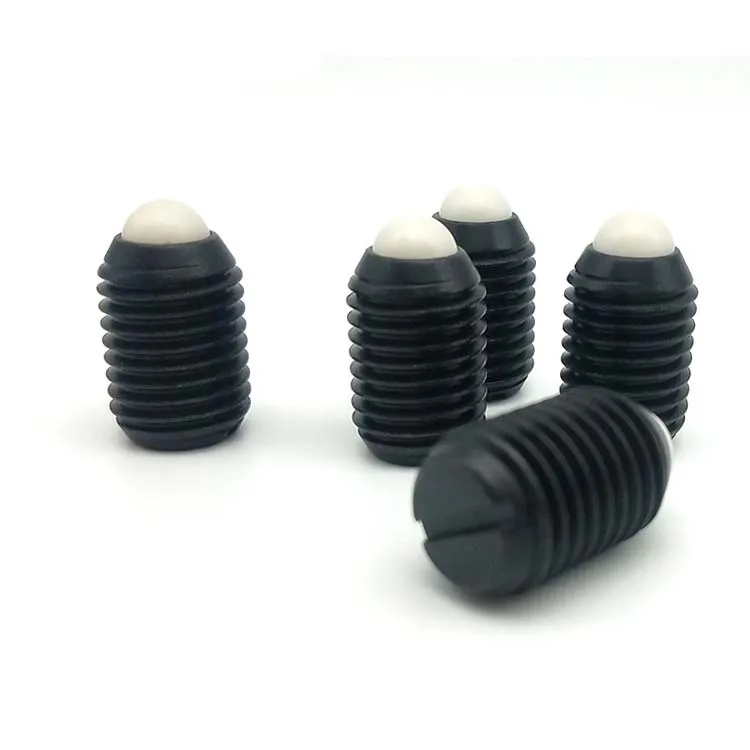 5pcs M3 nylon bead positioning screws slotted ball plunger screw one word polyacetal ball grup bolt black color 5mm-12mm long