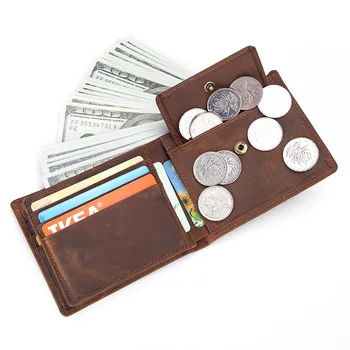 

2020 Luxury Men's Wallet Genuine Leather Solid Slim Wallets Men Bifold Short Credit Card Holders Coin Purses Business Purse Male