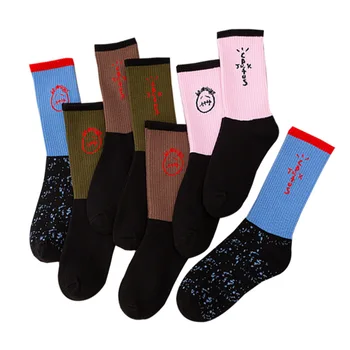 

Novelty Women's Socks Harajuku Design Cotton Long Sock Funny Letter Printed Hip-Hop Trendy Socks Unisex Happy Skateboard Sox Men