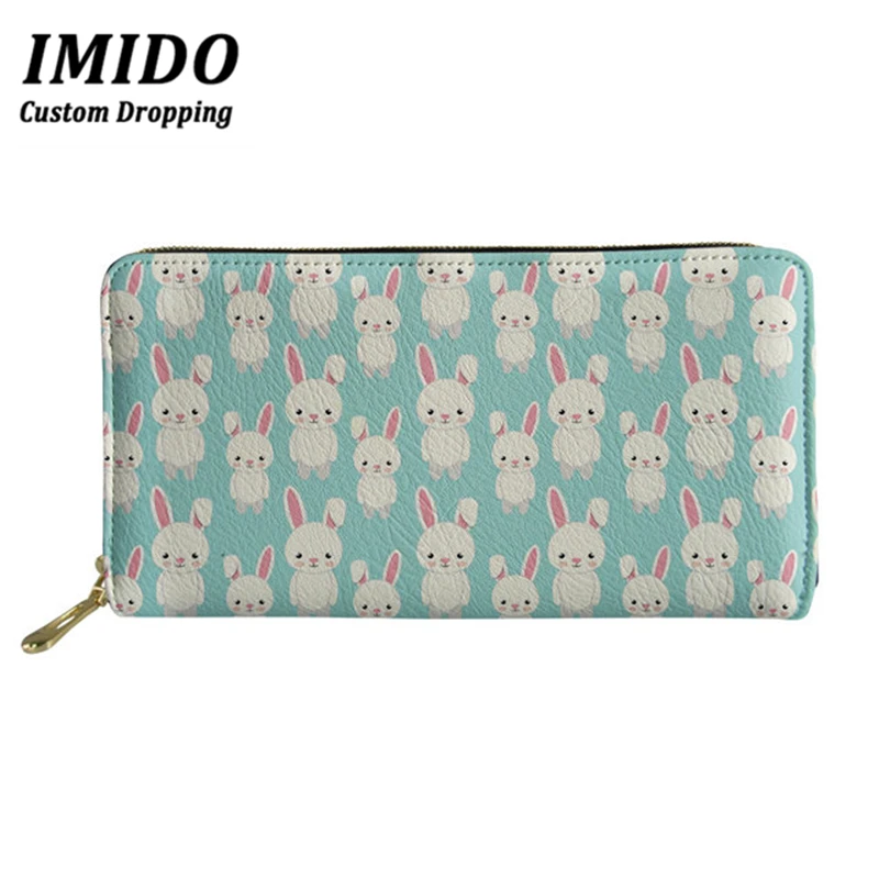 IMIDO/модный кошелек с милыми принтами кролика, Женский кошелек, женские кожаные кошельки из искусственной кожи, большой кошелек, женский бумажник с надписью, кошелек Femal - Цвет: WLL1830Z21