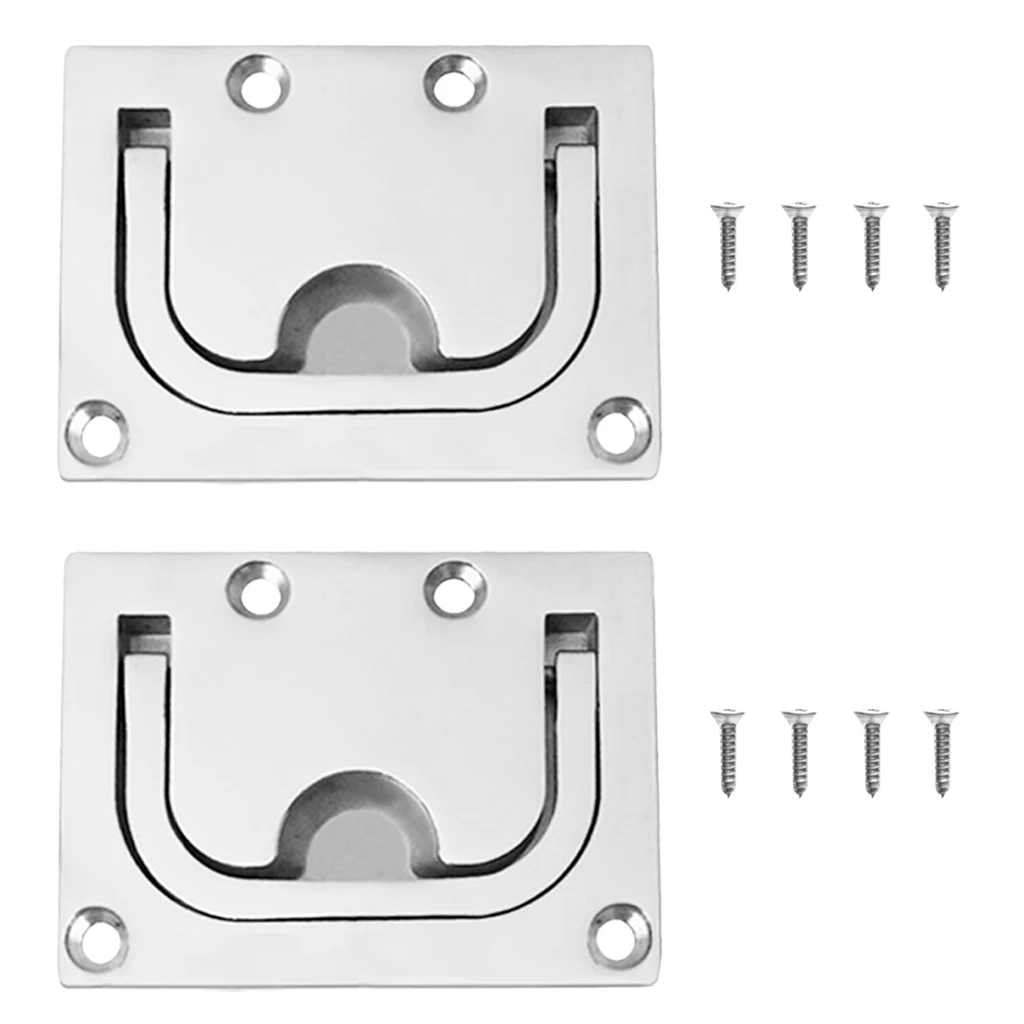 2.95' x 2.2' 316 Stainless Steel Spring Hatch Lift Pull Handle Recessed Fitting Marine Boat RV Sailing